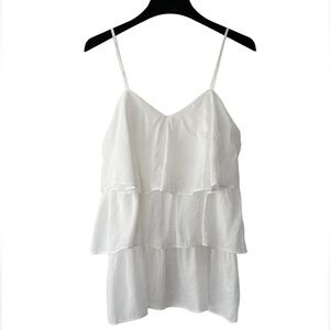 P. Cill Tiered Tank Top White Medium